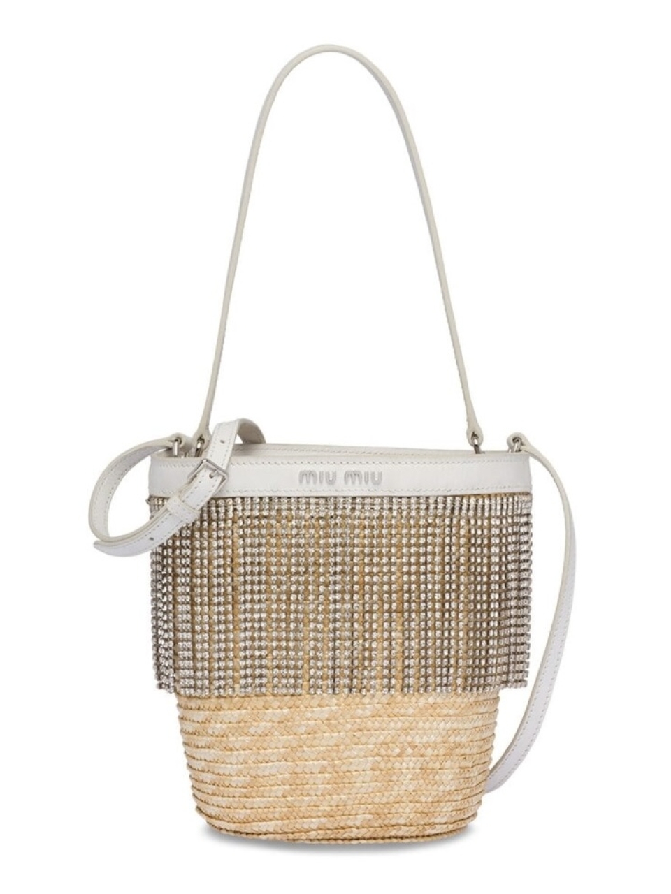 Сумка-ведро из соломы Miu miu
